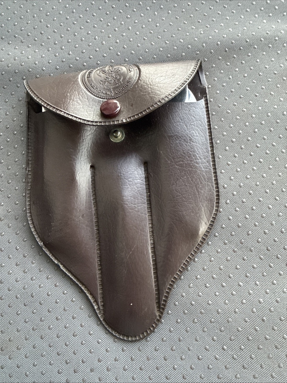 VINTAGE BSA BOY SCOUT FOLDING UTENSIL SET w/ PLASTIC POUCH *