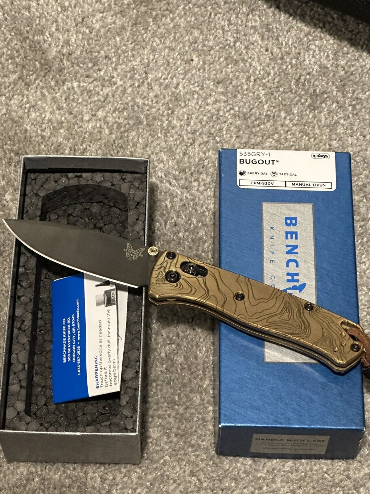 Benchmade Bugout With Custom Brass Topo Scales