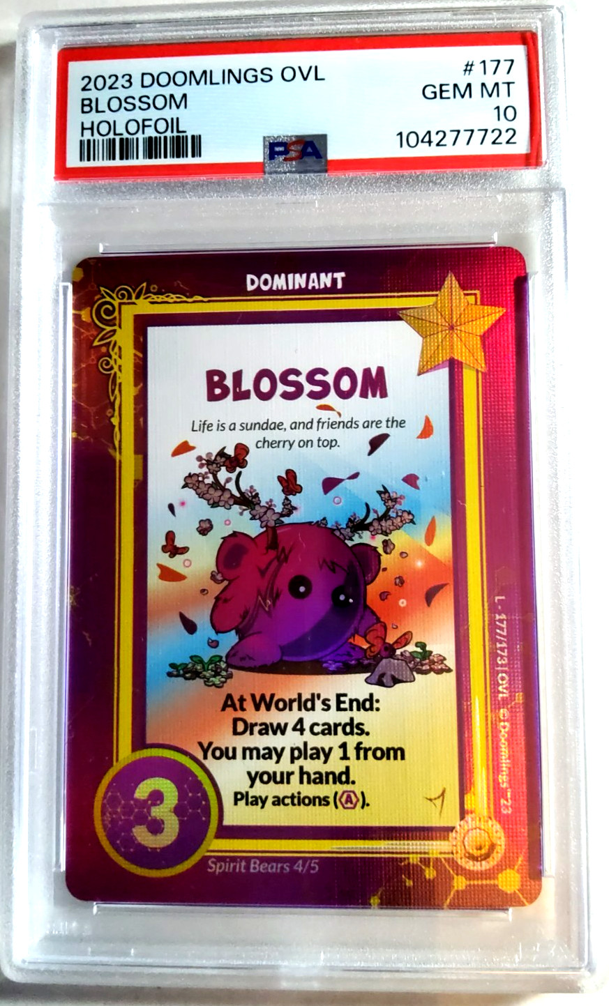 2023 Doomlings Overlush BLOSSOM #177 Holofoil PSA 10 Gem Mint 2023 Doomlings Overlush BLOSSOM #177 Holofoil PSA 10 Gem Mint