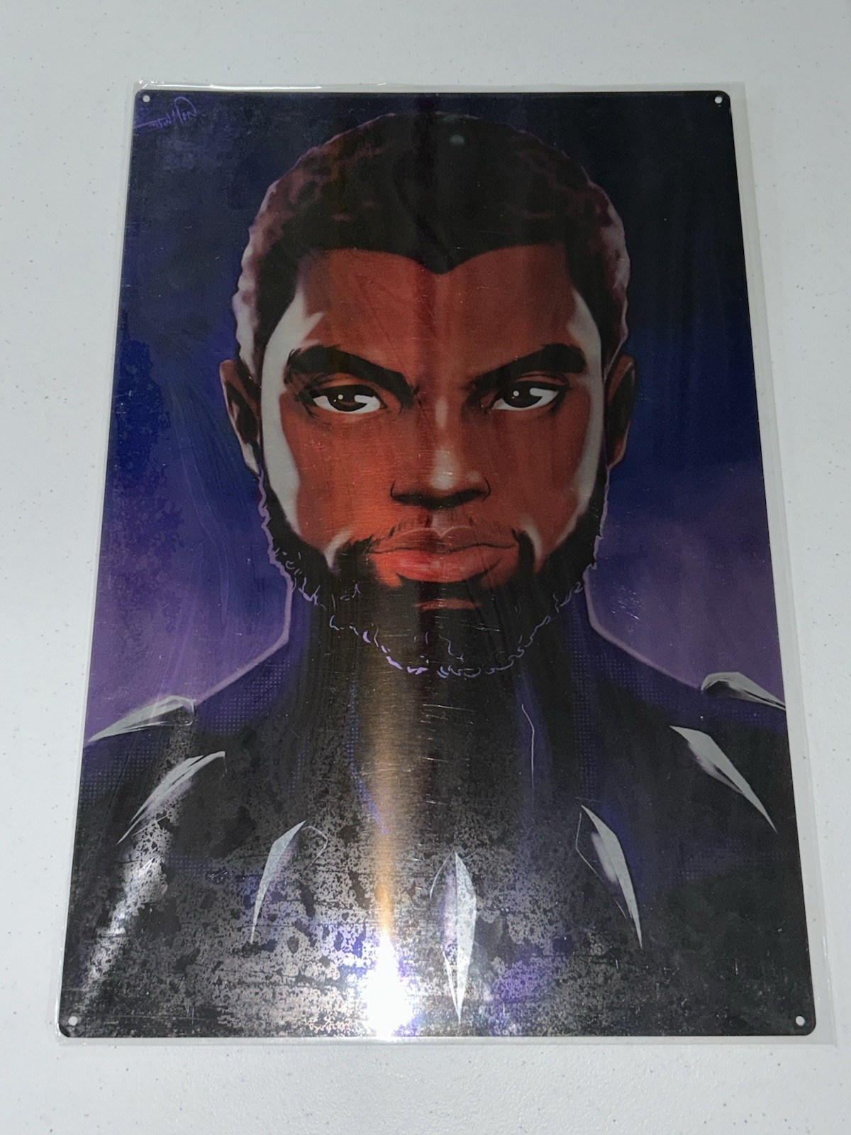 NEW Marvel Comics 12x18” Chadwick Boseman As Black Panther Fan Art Metal Poster