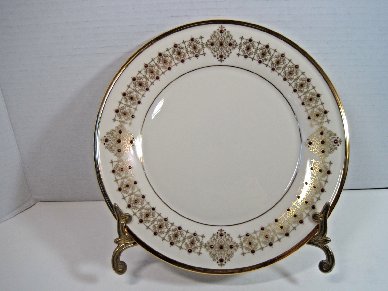 Lenox Dimension Collection Eternal Jeweled Accent Luncheon Plate 9 3/8 Excellent