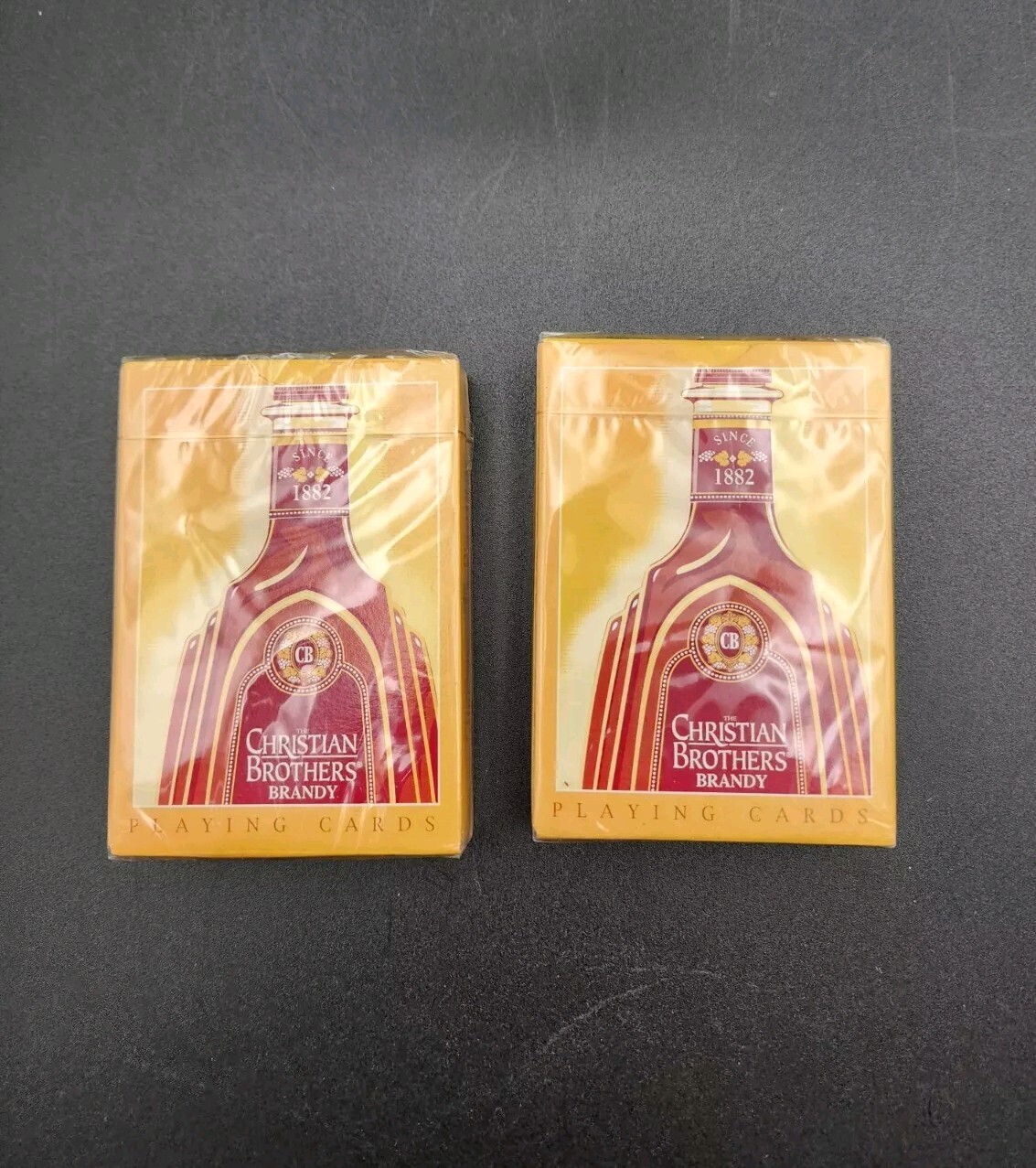 2 VTG Christian Brothers Brandy advertising playing cards recipes on Jokers NOS