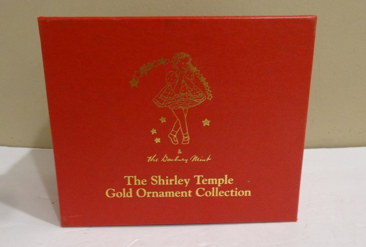 The Danbury Mint Shirley Temple Gold Christmas Ornament Collection Gold Plated