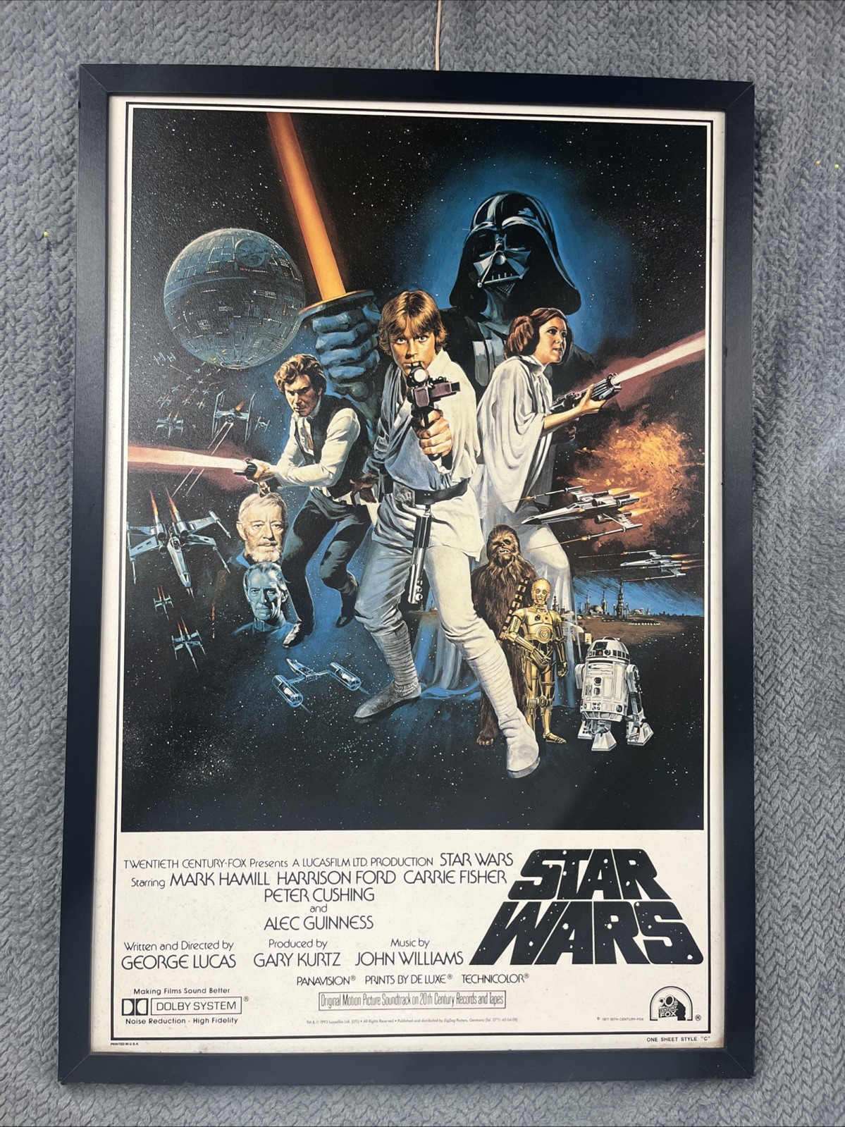 VTG 1977/1993 Star Wars Poster Style C Tom Chantrell Art ZigZag Germany 40x27