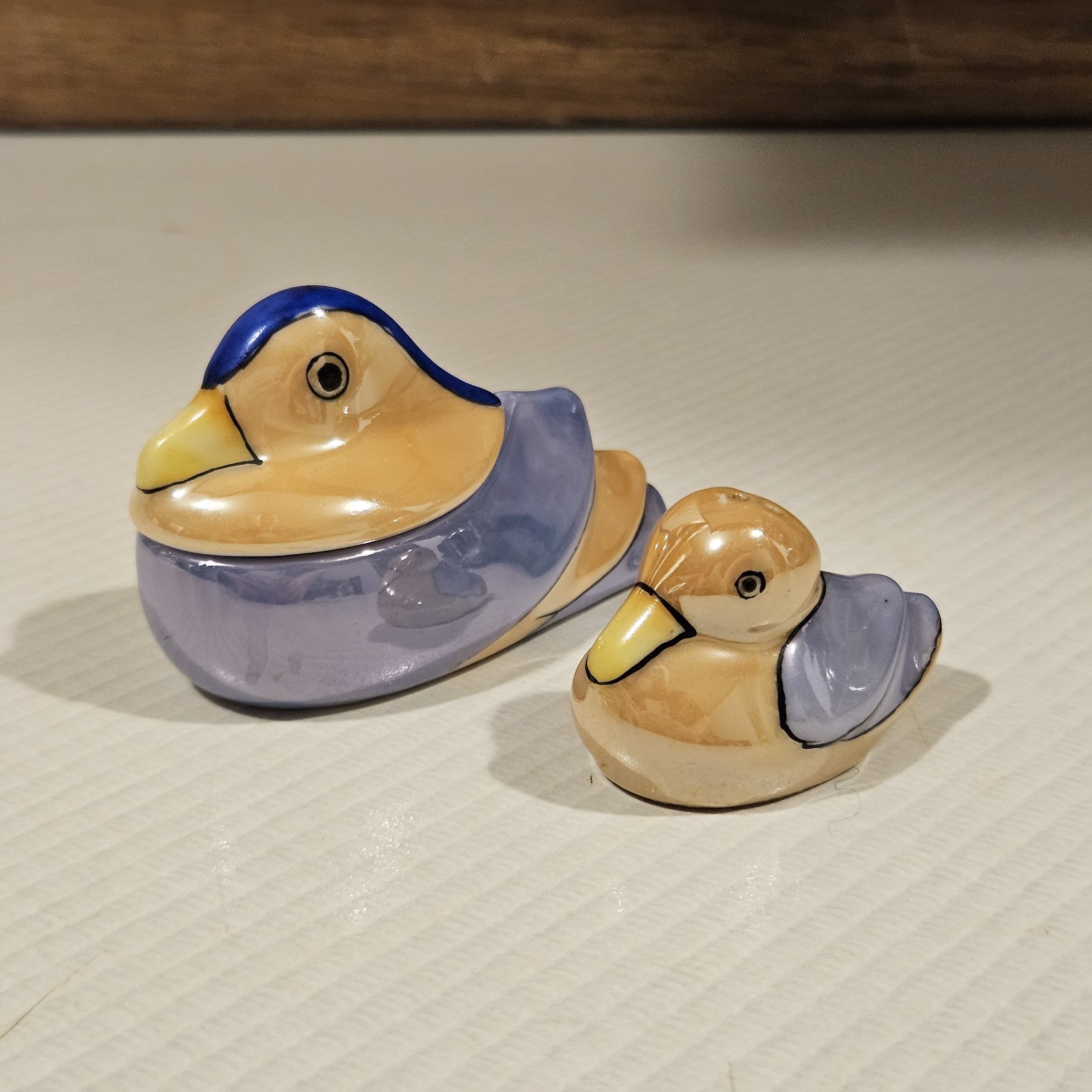 Lusterware Salt Cellar And Pepper Shaker (No Spoon) Adorable Duck Set Vintage...