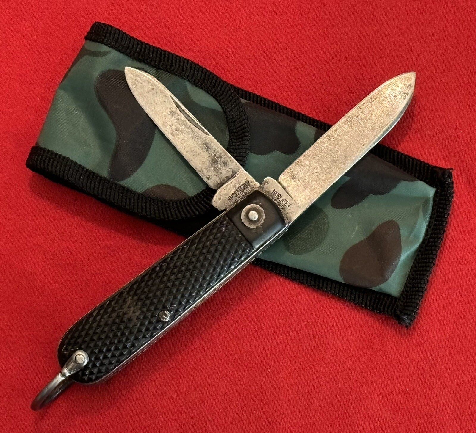 WW2 H. M. SLATER SHEFFIELD (2) BLADE MILITARY UTILITY KNIFE VERY RARE EXAMPLE