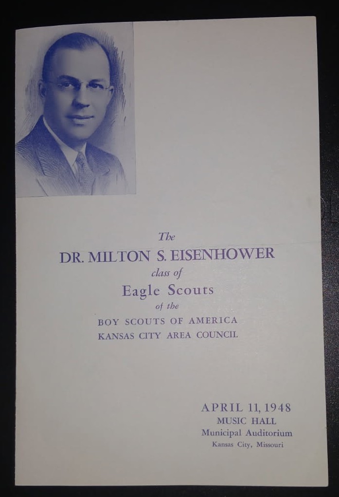 1948 Boy Scouts BSA Eagle Scout Program Milton S. Eisenhower KC MO nice conditio