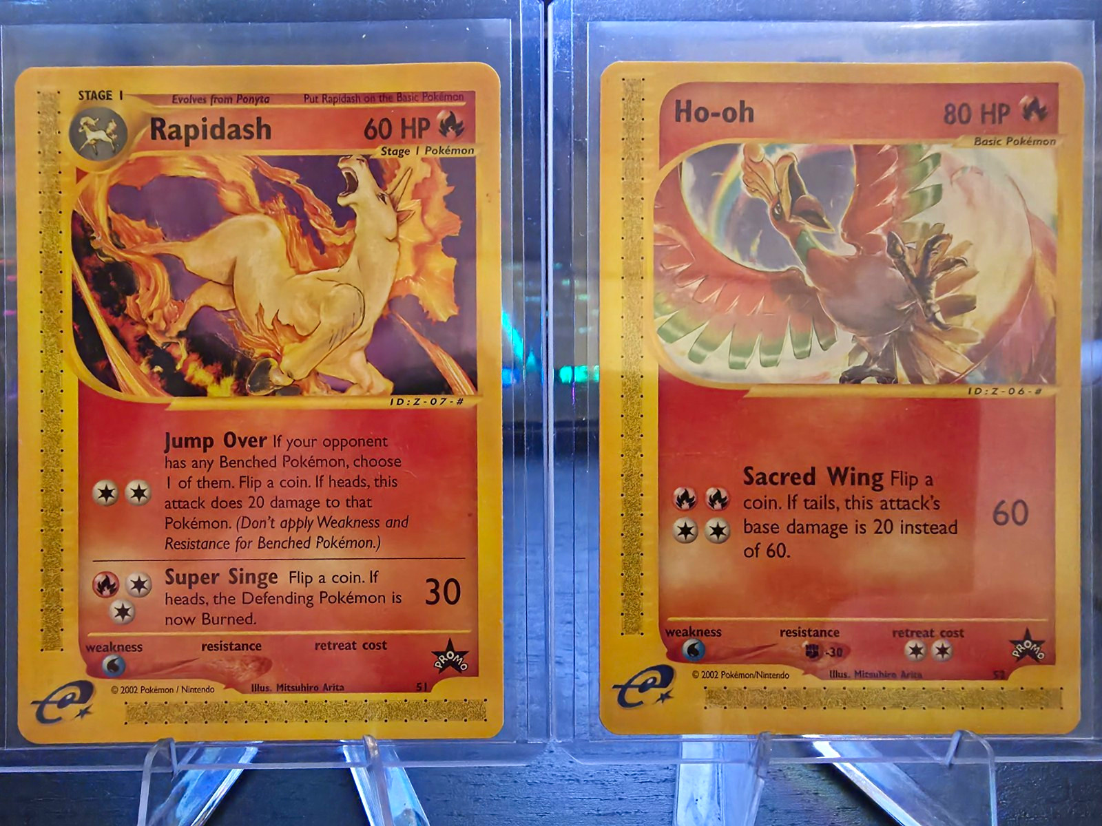 Pokemon TCG 2002 Black Star Promo Ho-oh 52 and Rapidash 51 Expedition E-Reader