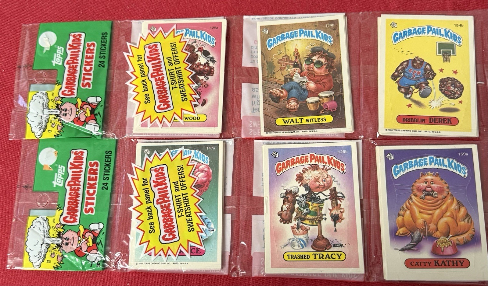 2 Garbage Pail Kids Series 4 Vintage 1986 Rack  Packs 48 Stickers New Unopened