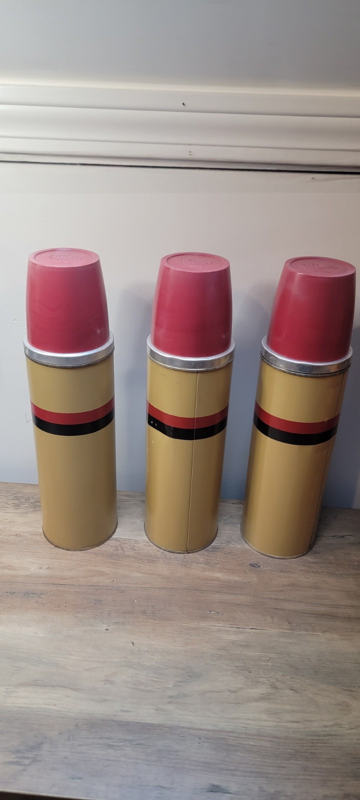 Vintage Thermos Picnic Set with Brown Vinyl Carrying Case