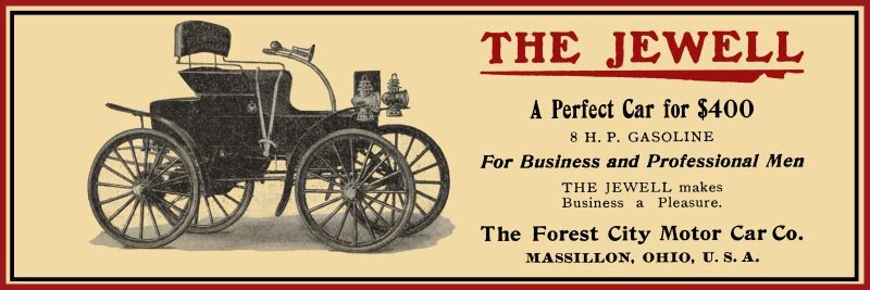 1906 Forest City Motor Car Co. NEW Metal Sign: The Jewell - Massillon, OhiO