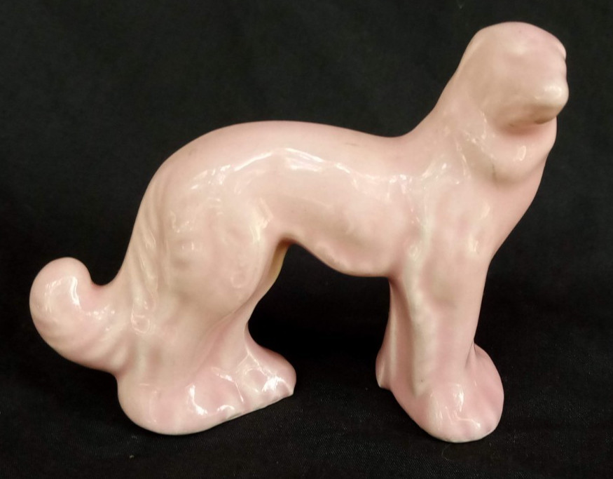 STANGL WOLFHOUND  BORZOI pottery dog figurine 1930s PINK