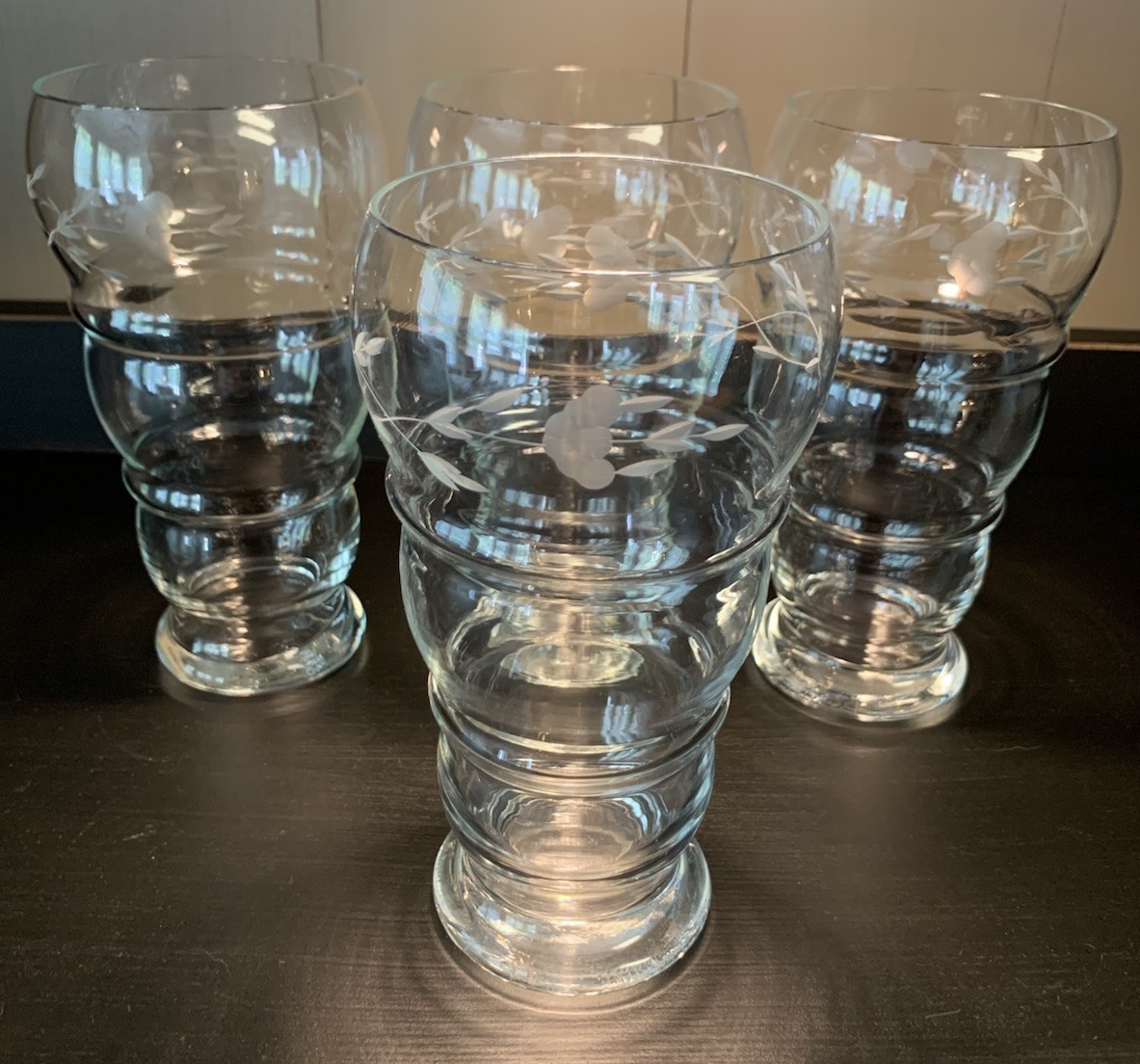 Vintage Princess House Crystal Heritage Soda Sundae Dessert Glasses Set Of 4
