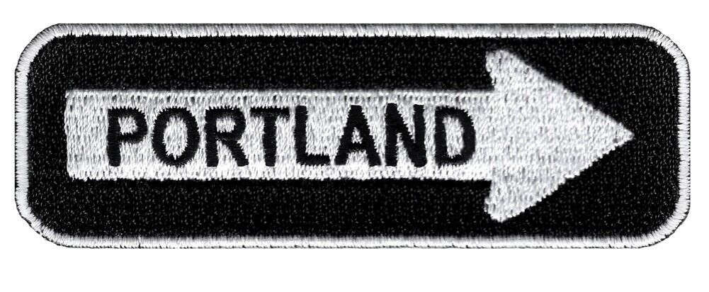 PORTLAND ONE-WAY SIGN EMBROIDERED IRON-ON PATCH applique OREGON SOUVENIR ROAD