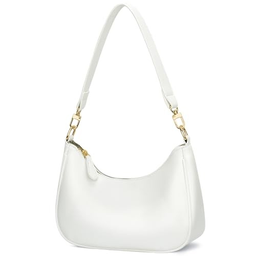 KKXIU Shoulder Bag for Women Cute Hobo Purses and Handbags Retro Clutch White