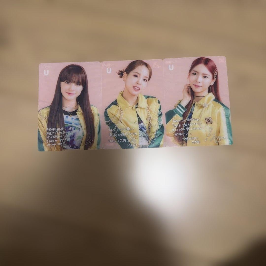 NiziU Photo Card Set NINA MAKO MAYA Signed 3 pcs Collectible