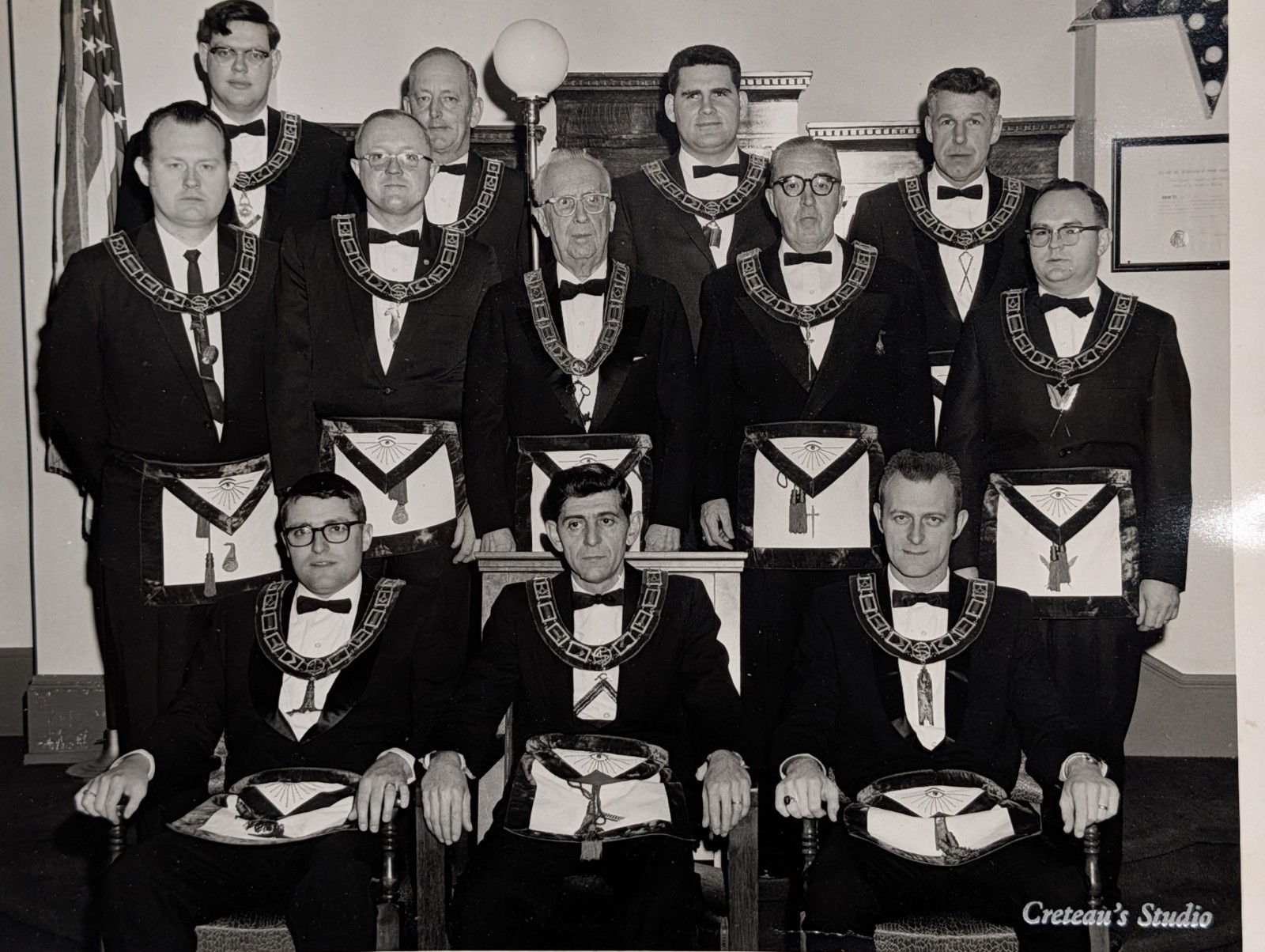 1968 Masonic Lodge Group Portrait Photo Sanford Maine Freemason Creteau's Studio
