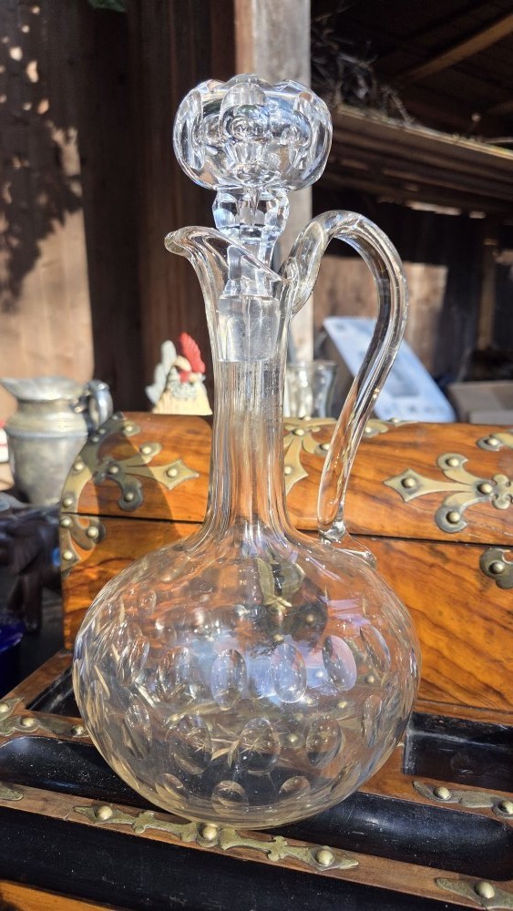 Crystal Pitcher Lead Brilliant Petal Drops Lady Anne Round Heavy Wine Decanter 