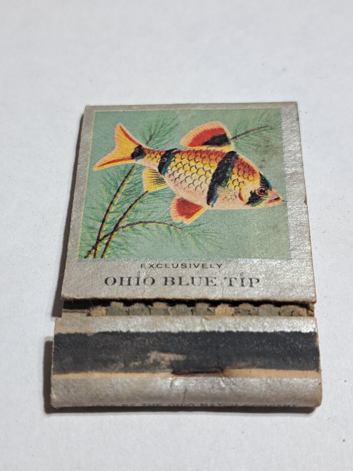 Vtg. Ohio blue tip fish  matchbook empty 