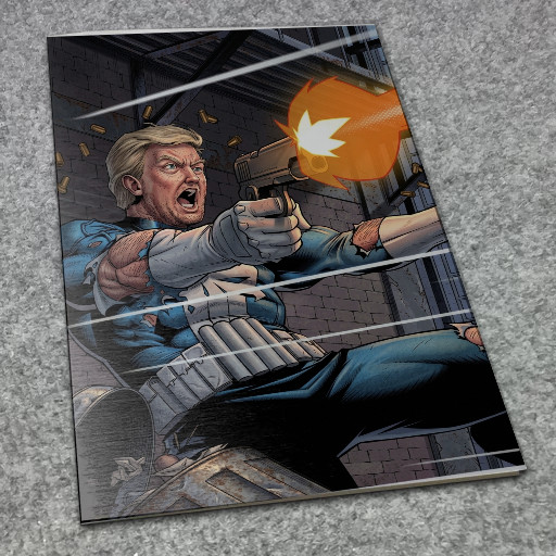 REMASTERED SILVER Metal VIRGIN Donald Trump PUNISHER 1 -IN-CHIEF Homage COMIC