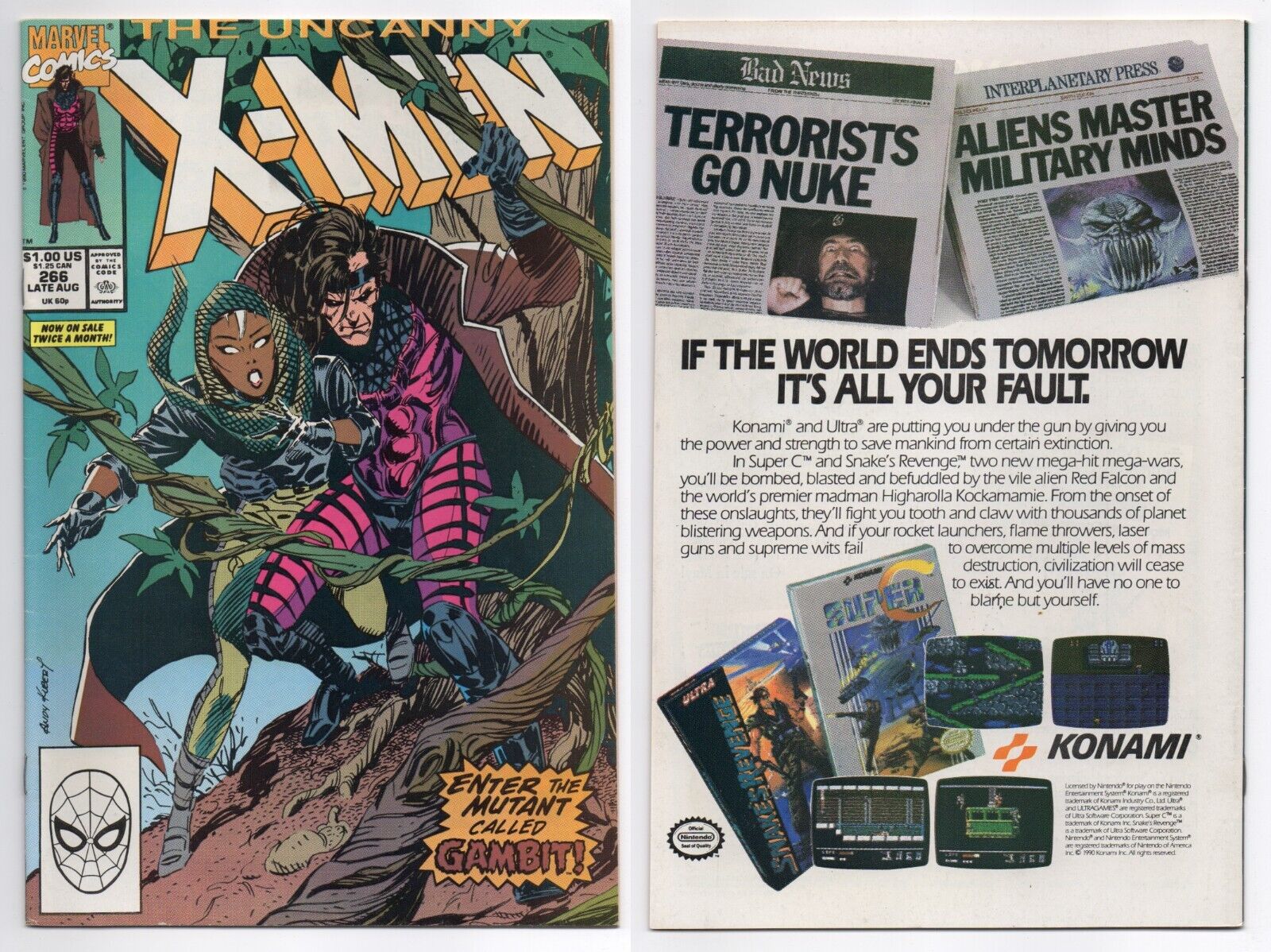 Uncanny X-Men #266 (VF/NM 9.0) 1st full app GAMBIT Remy LeBeau Storm 1990 Marvel