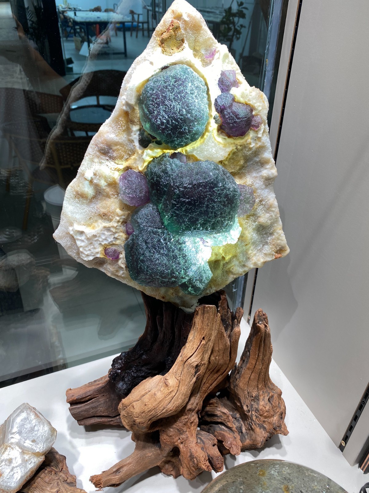 20.5lb Rare TOP Natural Purple green fluorite Crystal Quartz Mineral Specimen+ST