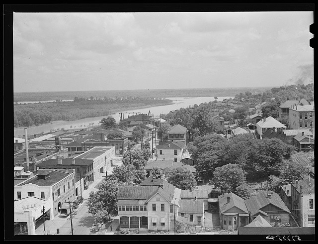 Photo:Vicksburg Mississippi 1940 Mississippi River Rainstorm View