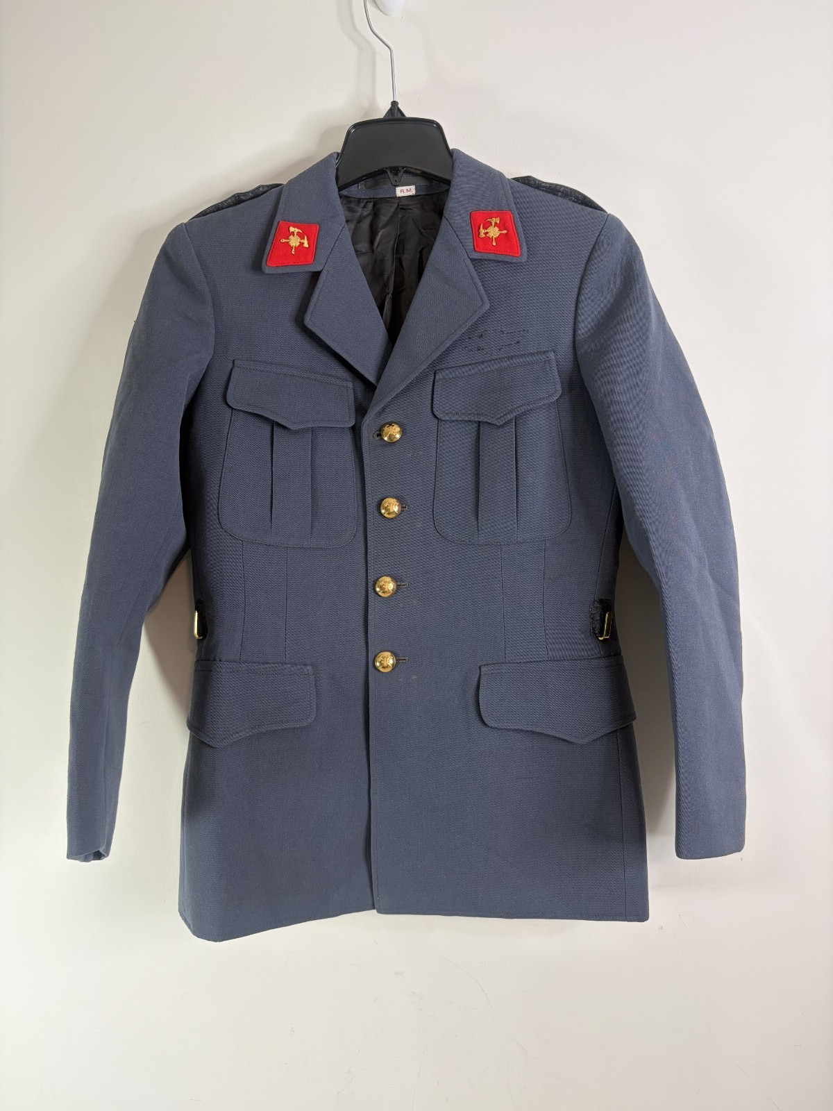 Vtg Swiss Fire Department  Feuerwehr Firefighter Dress Blue Jacket Coat 1976