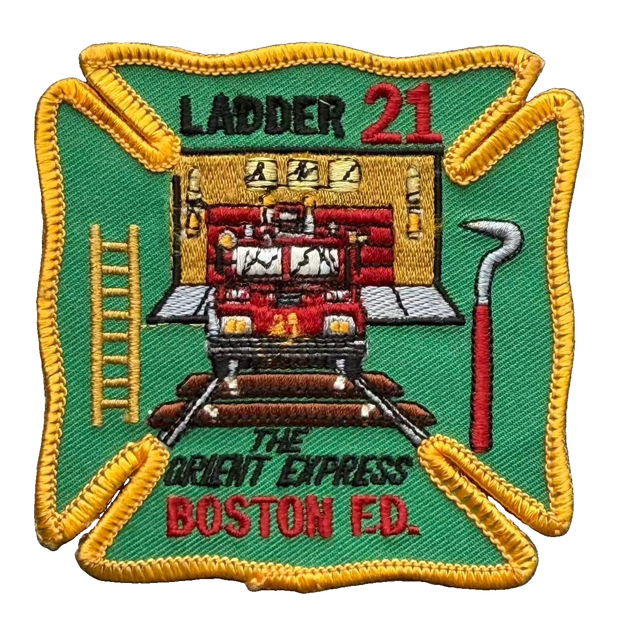 Vintage Boston Fire Dept Ladder 21 Patch Orient Express BFD Obsolete East Boston Vintage Boston Fire Dept Ladder 21 Patch Orient Express BFD Obsolete East Boston