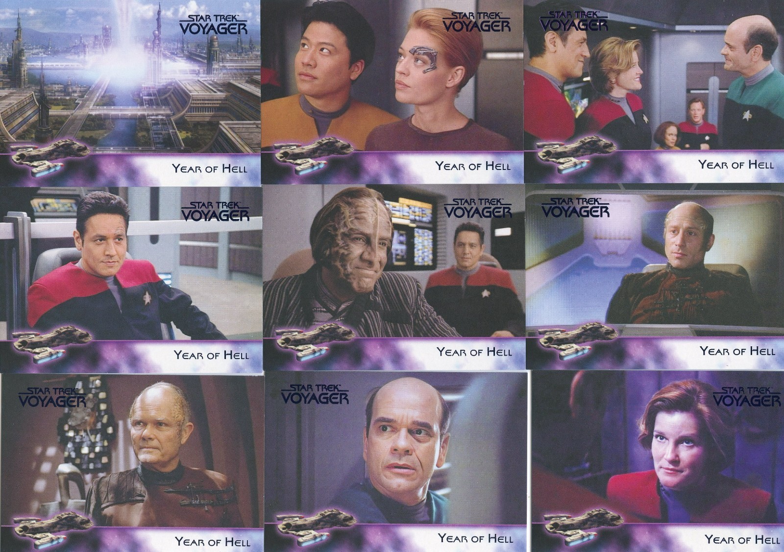 Star Trek Voyager Archives & Inscriptions Complete 36 card Year of Hell Chase se
