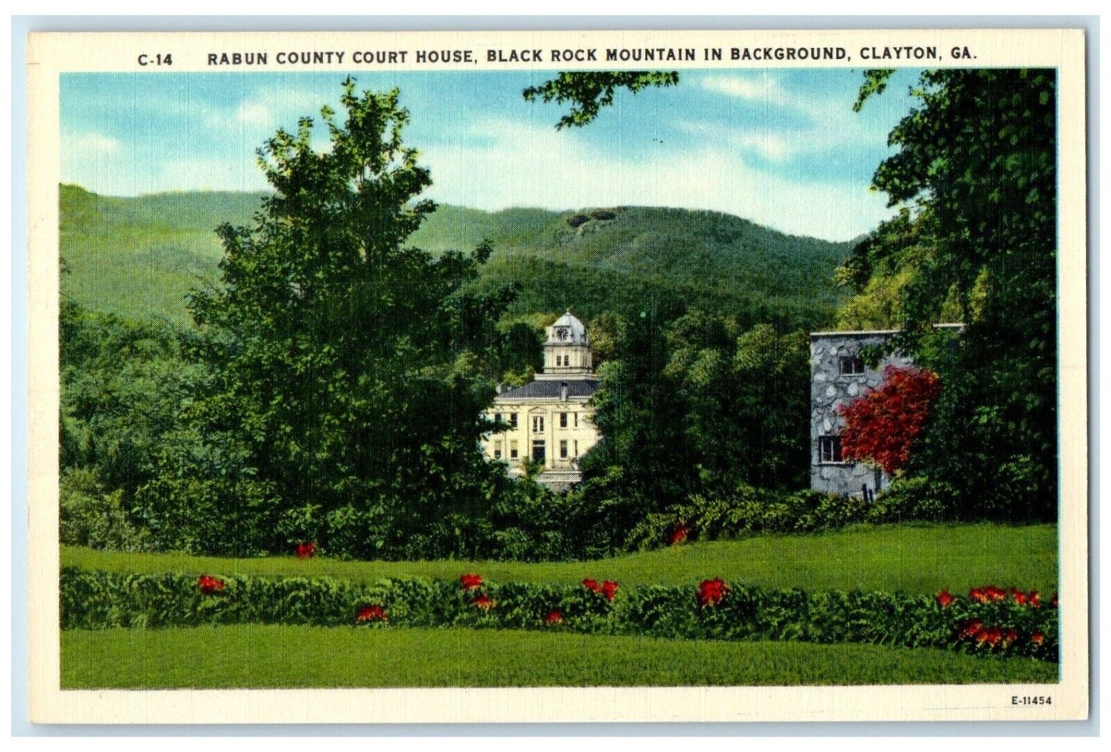 c1930\'s Rabun County Court House Black Rock Mountain Clayton GA Vintage Postcard