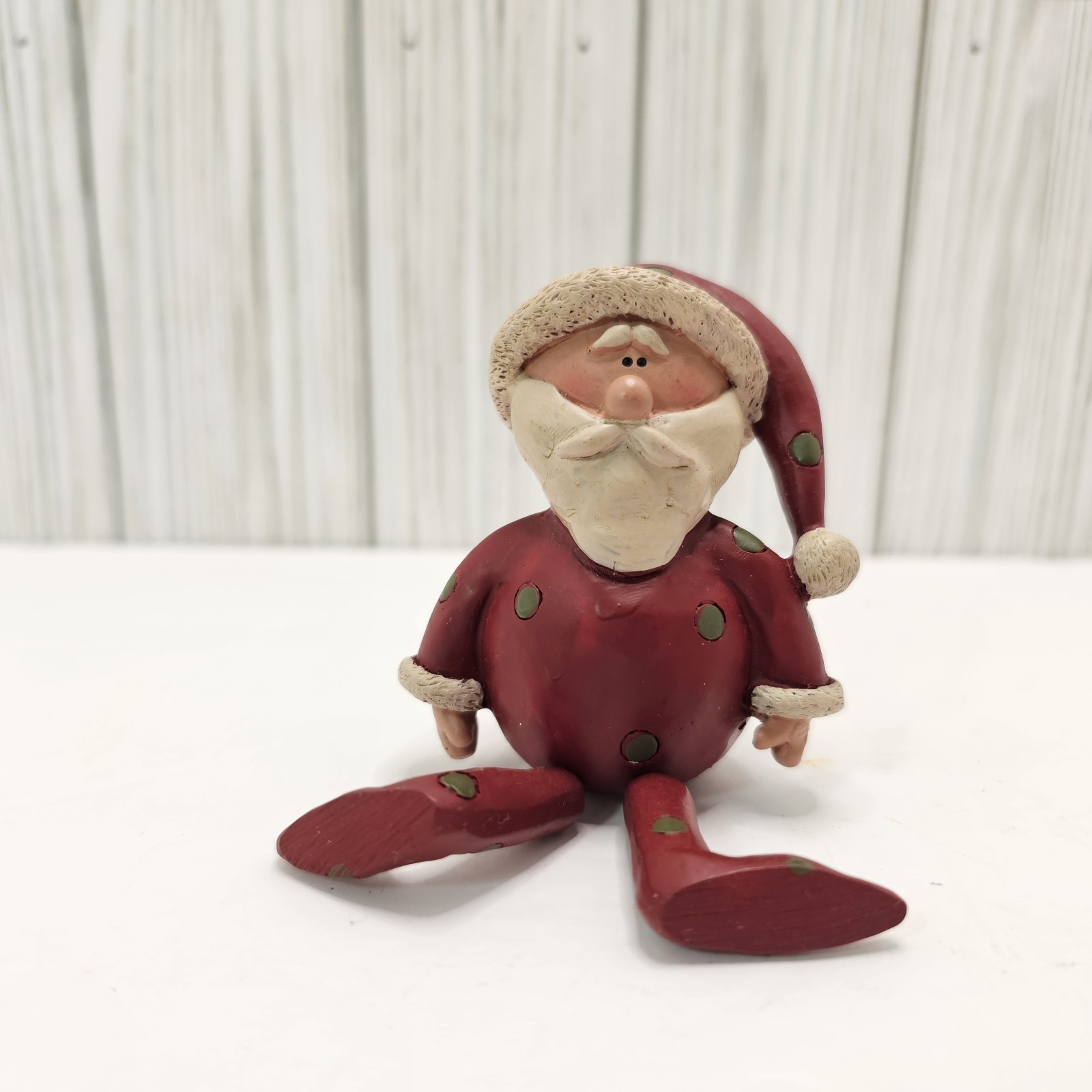 Vintage Blossom Bucket 2013 Santa Shelf Sitter Figurine Resin Suzi Folk Art