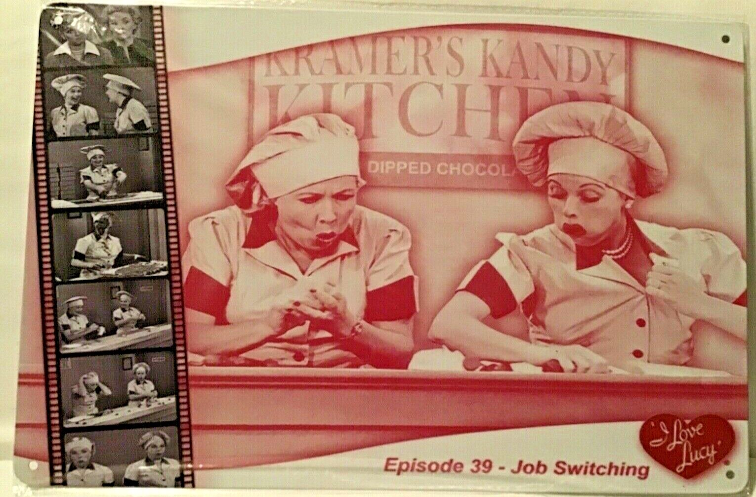 TIN SIGN new 8x12 I love Lucy TV Lucille Ball Ethel chocolate Candy funny K33/36