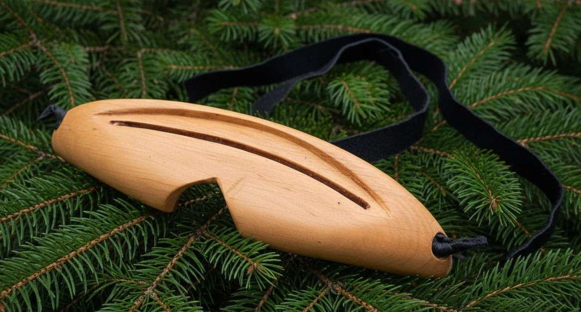 Inuit Wooden Snow Goggles, Eskimo Wood Art, Unique Rustic Alaskan Reproduction Inuit Wooden Snow Goggles, Eskimo Wood Art, Unique Rustic Alaskan Reproduction
