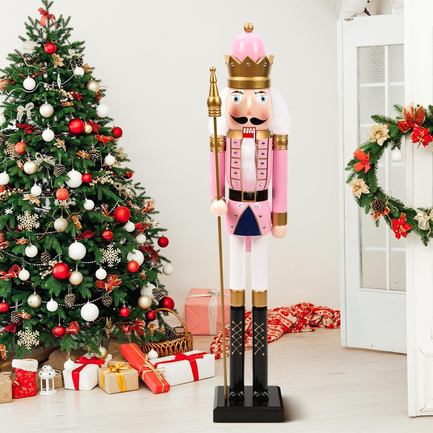 48 Inch 4 Ft Tall Life Size Christmas Nutcracker King Giant Wooden Nutcracker So