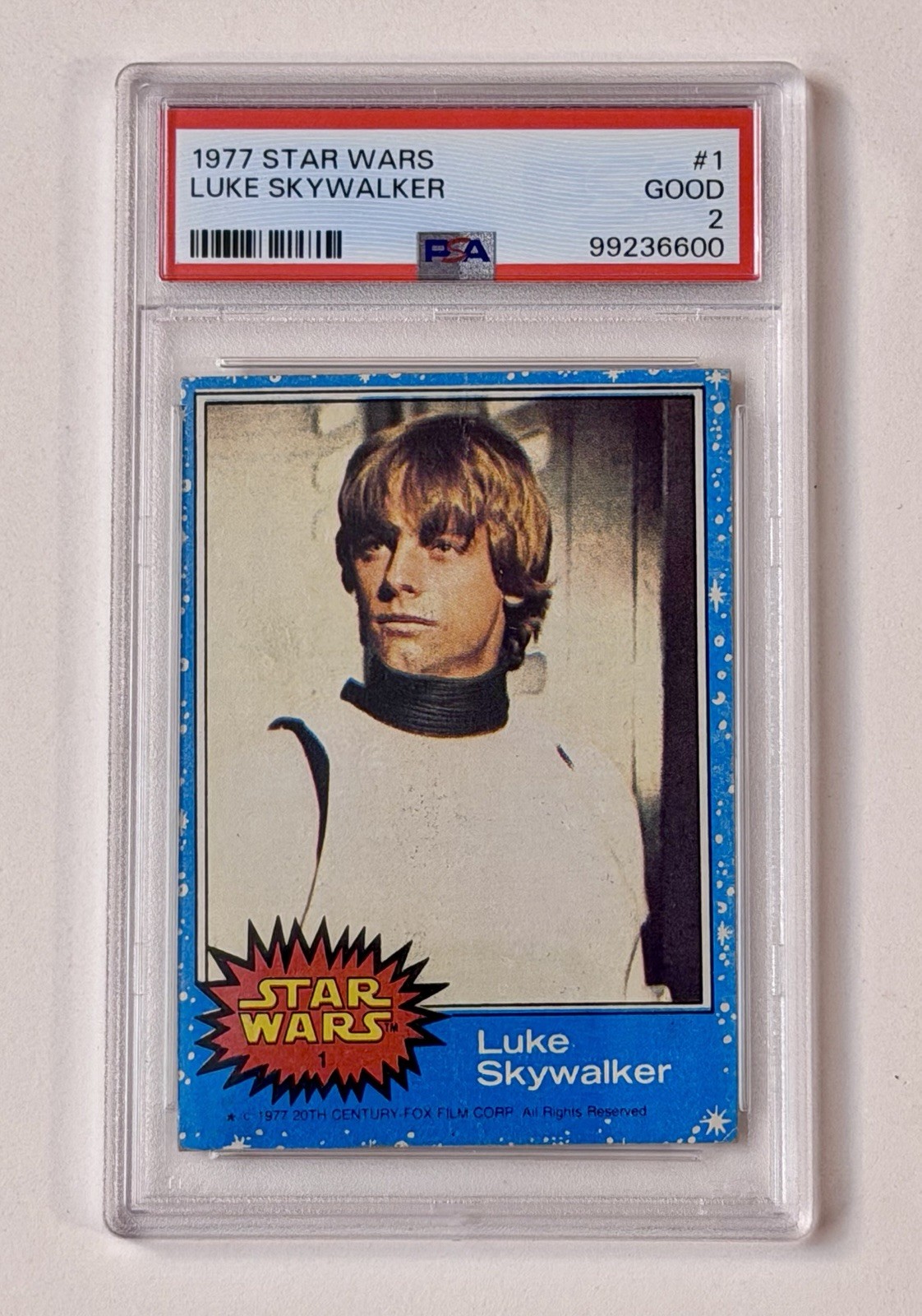 1977 Vintage Topps Star Wars Card #1 Luke Skywalker PSA 2  Certif. #99236600
