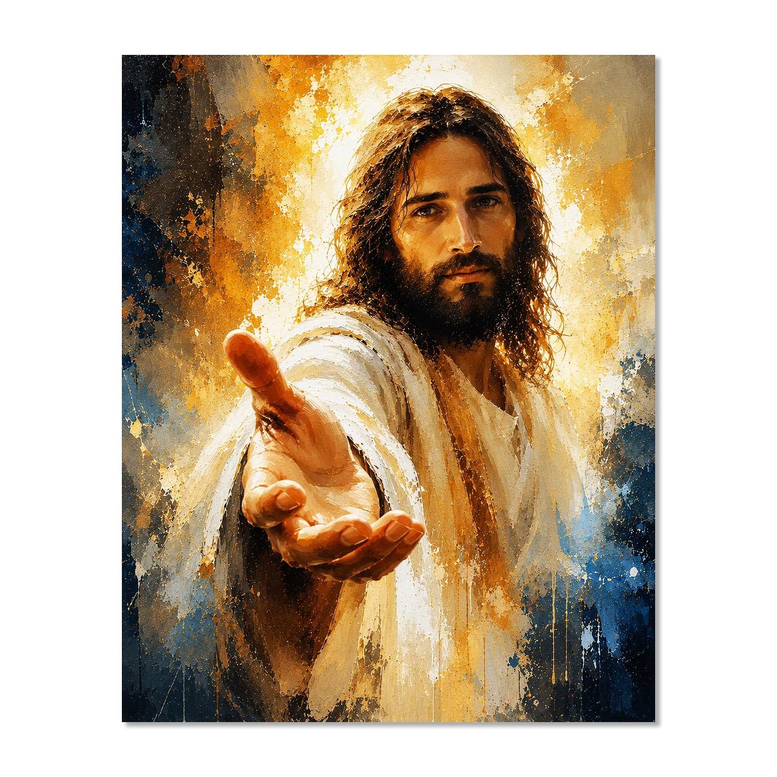 Jesus Christ Reaching Out Canvas Print 8x10 Wall Art Christian Decor