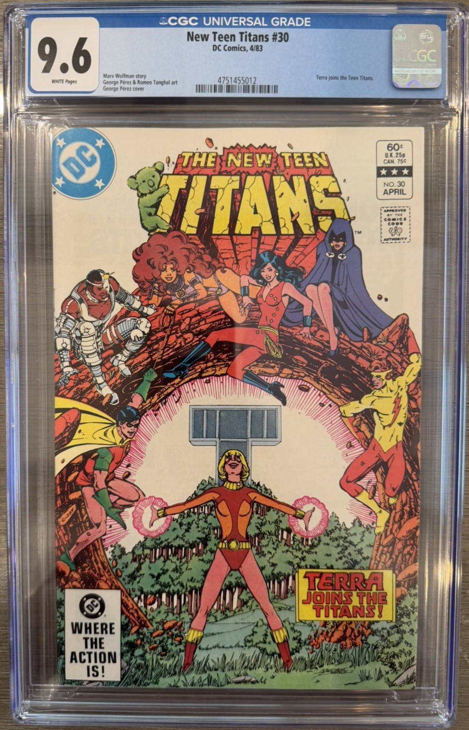 New Teen Titans #30 (1983) CGC 9.6 WP - Terra Joins Titans - Perez Cover/Art