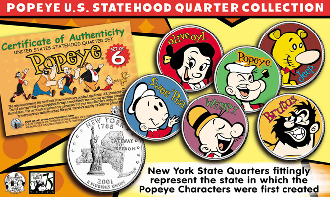 POPEYE & FRIENDS U.S STATE QUARTER COLLECTION *Must See* POPEYE & FRIENDS U.S STATE QUARTER COLLECTION *Must See*