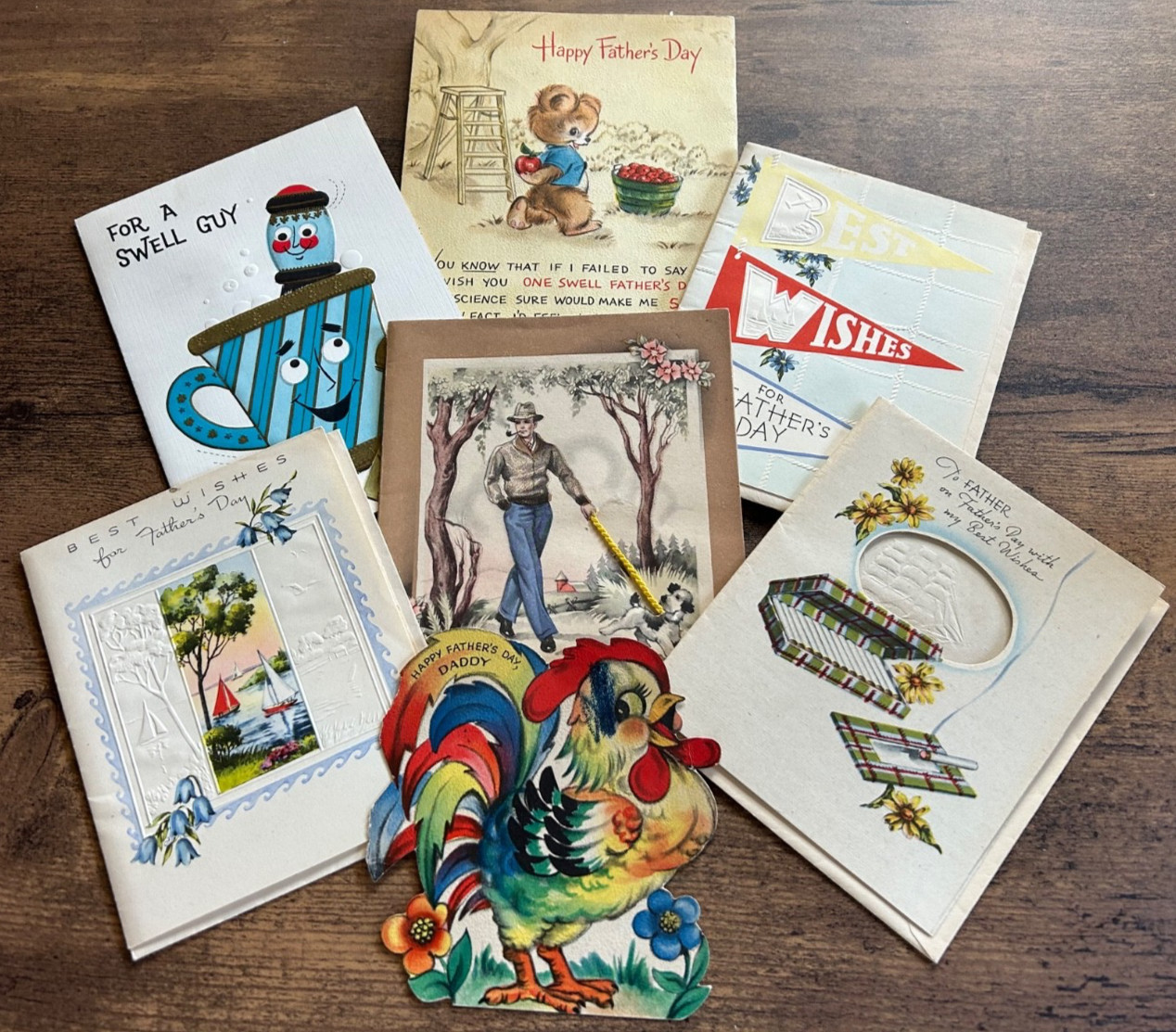 Lot of 7 Vintage Unused Father’s Day Greeting Cards Some Envelopes