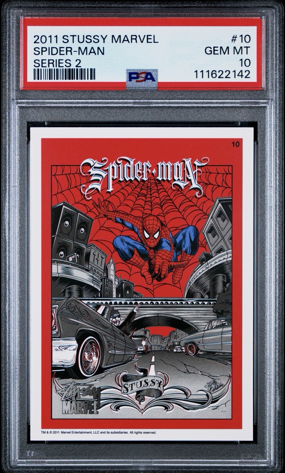 2011 Stussy Marvel Series 2 #10 Spider-Man PSA 10  💎  🌟 VHTF 🔥 POP 73/0^