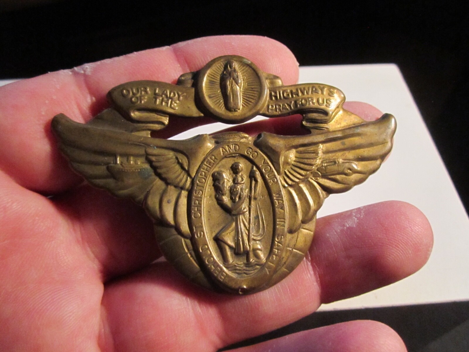 VINTAGE OUR LADIES OF THE HIGHWAYS PRAY FOR US MEDAL BADGE - SCC VINTAGE OUR LADIES OF THE HIGHWAYS PRAY FOR US MEDAL BADGE - SCC
