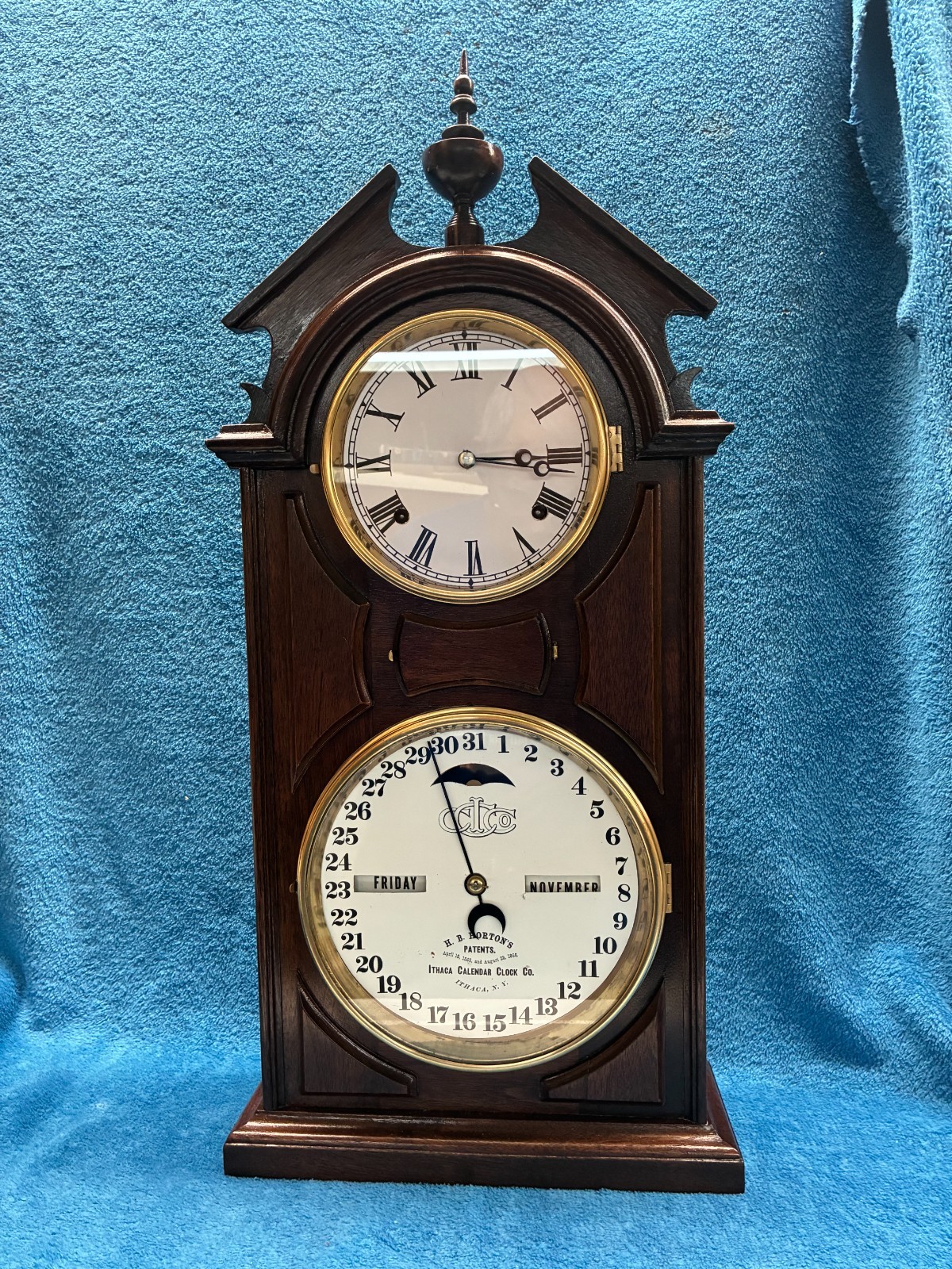 Ithaca Model 8 Calendar Shelf Clock