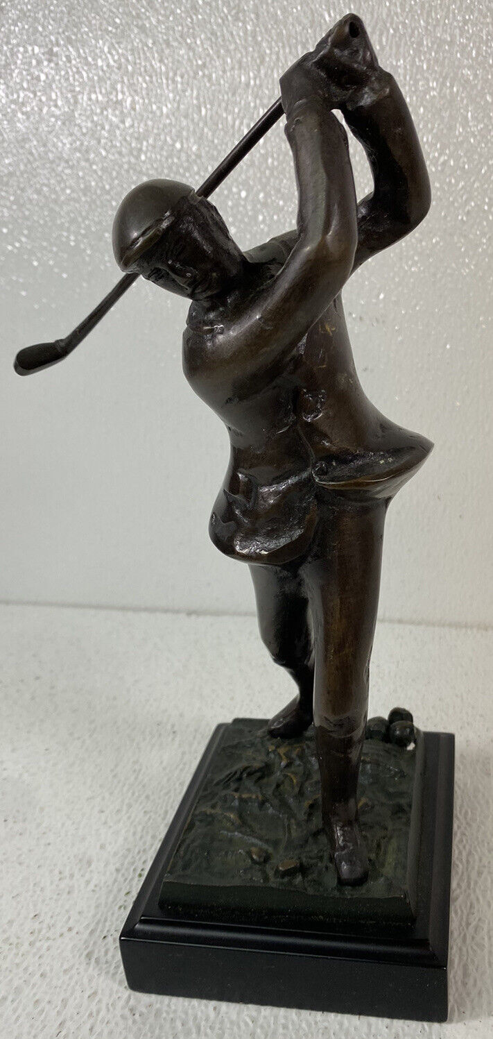 10” Bronz Male Golfer Statue Trophy