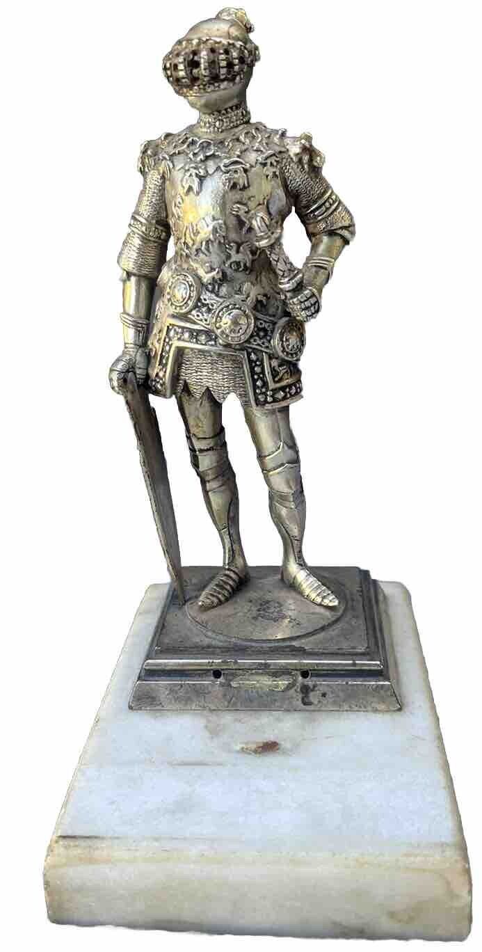 Antique King Arthur Konig V England Bronze Statue signed by FR Unterberger
