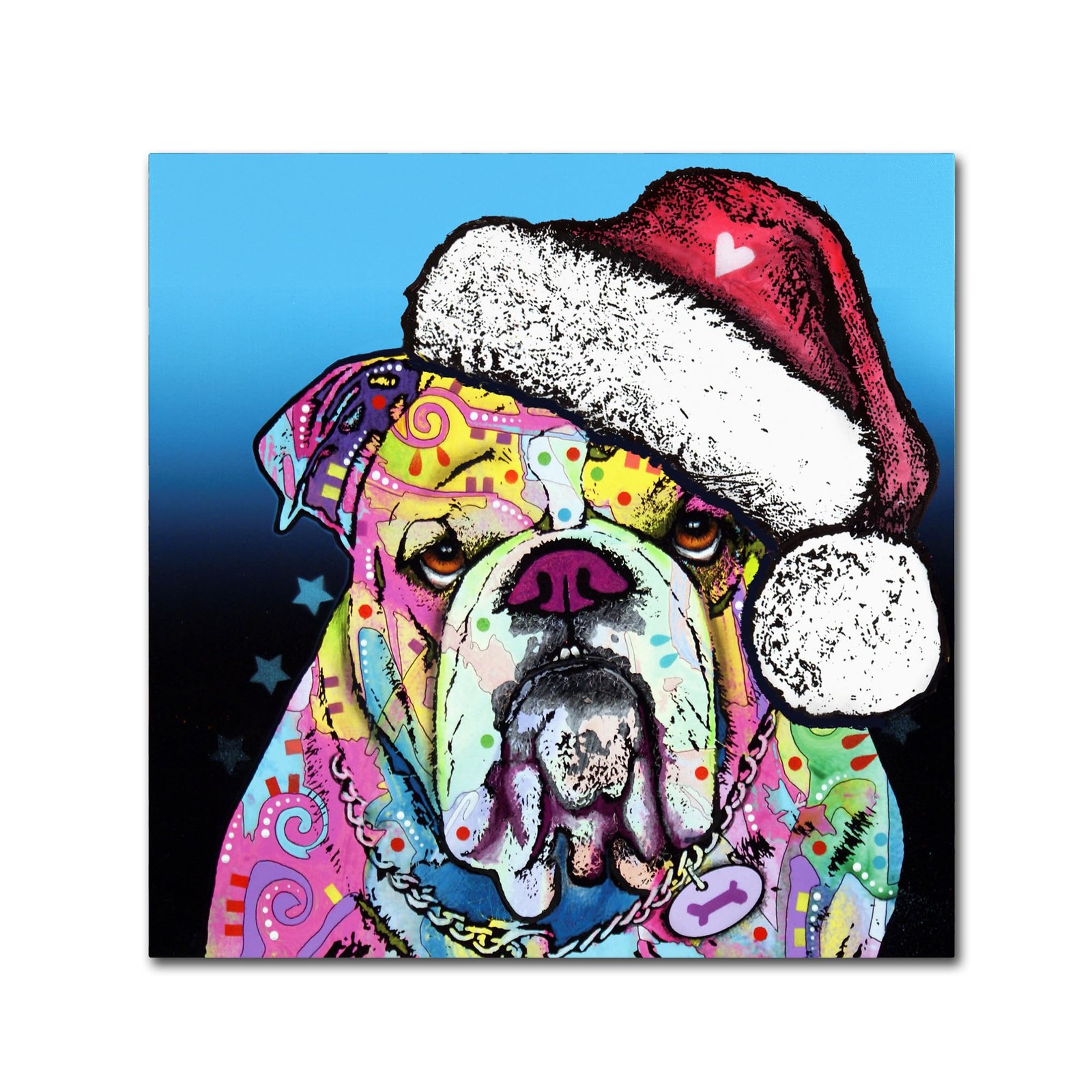 Trademark Fine Art Dean Russo 'the Bulldog Christmas' Canvas Art Trademark Fine Art Dean Russo 'the Bulldog Christmas' Canvas Art
