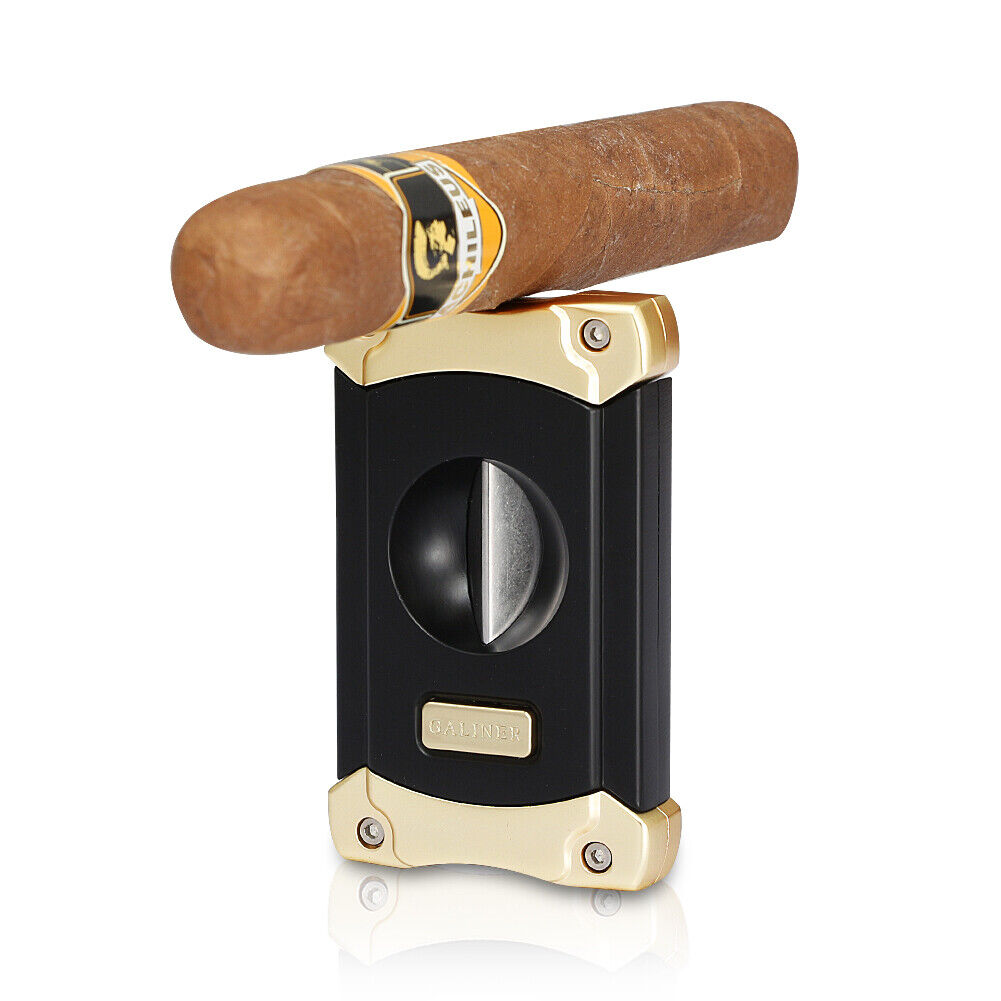Galiner Cigar Cutter Puncher Stainless Steel V-Cutter Cigar Retro Style Gift Box
