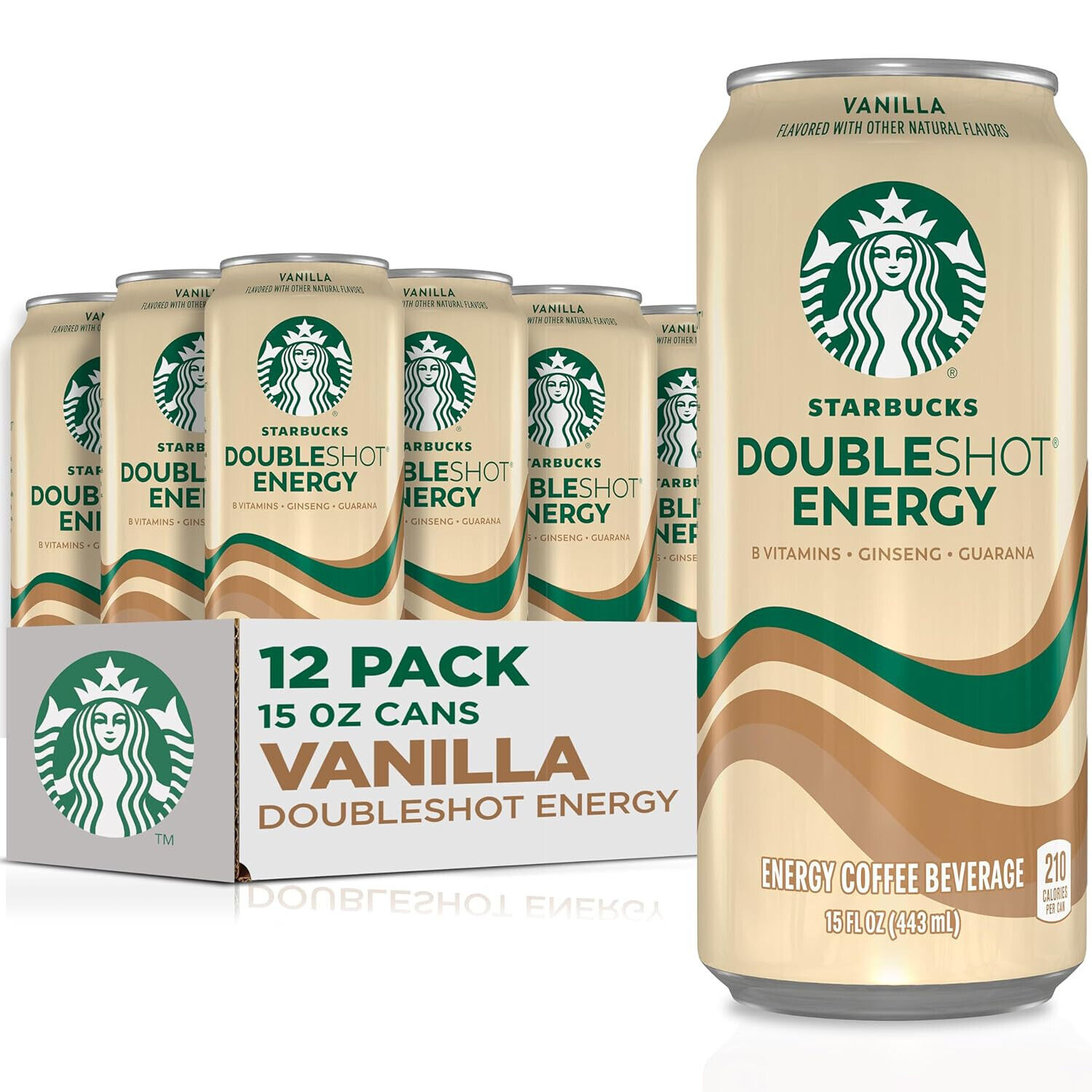 Starbucks, Doubleshot Energy Coffee, Vanilla, 15 Fl Oz (Pack of 12)