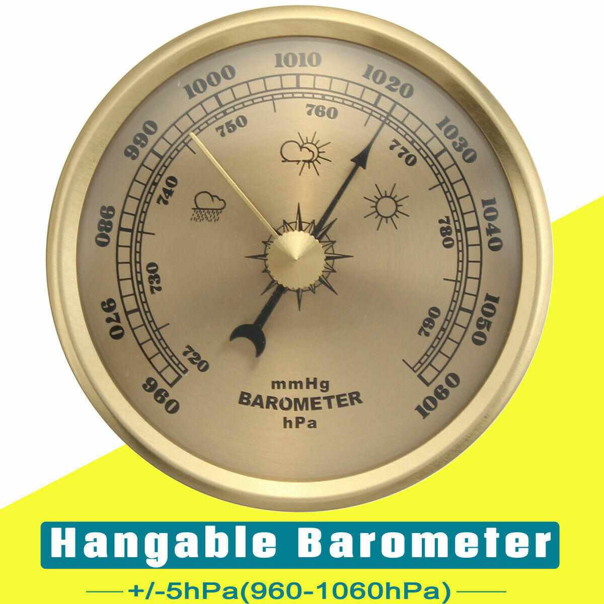 Wall Hanging Barometer Thermometer Weather Hygrometer 70MM 960-1060hPa Meter