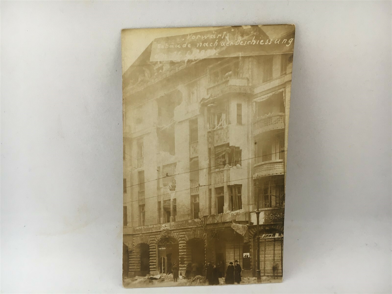 German Revolution Berlin Postcard 1919 RPPC Strassenkampf Uprising Bombardment